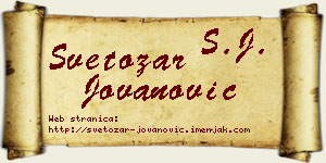 Svetozar Jovanović vizit kartica